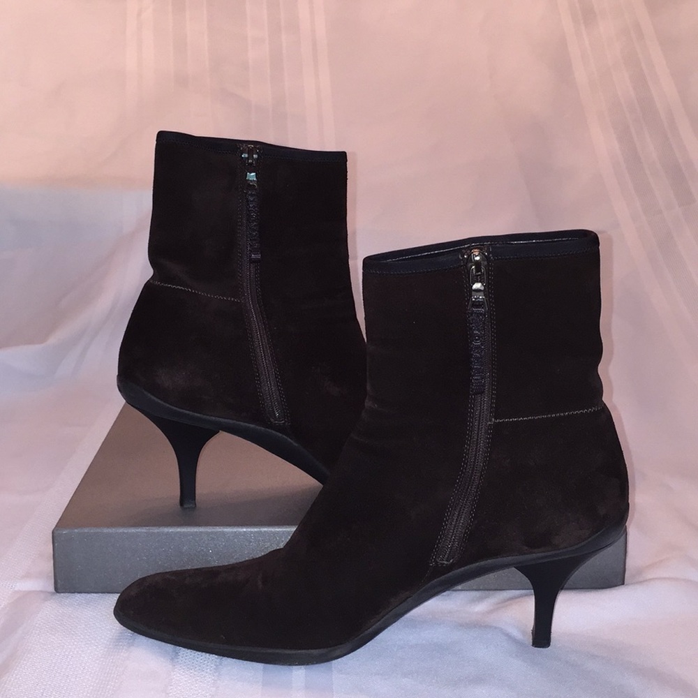 Prada- chocolate brown suede